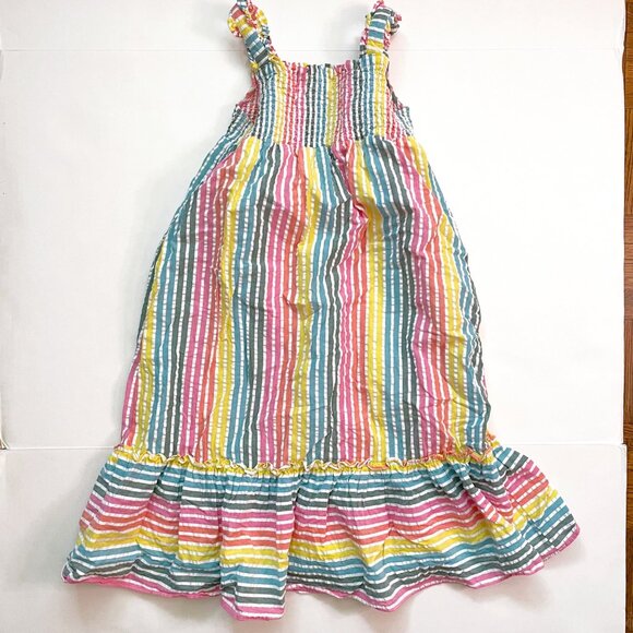 Mini Boden Tiered Rainbow Seersucker Sundress, Size 9/10 - Picture 2 of 5